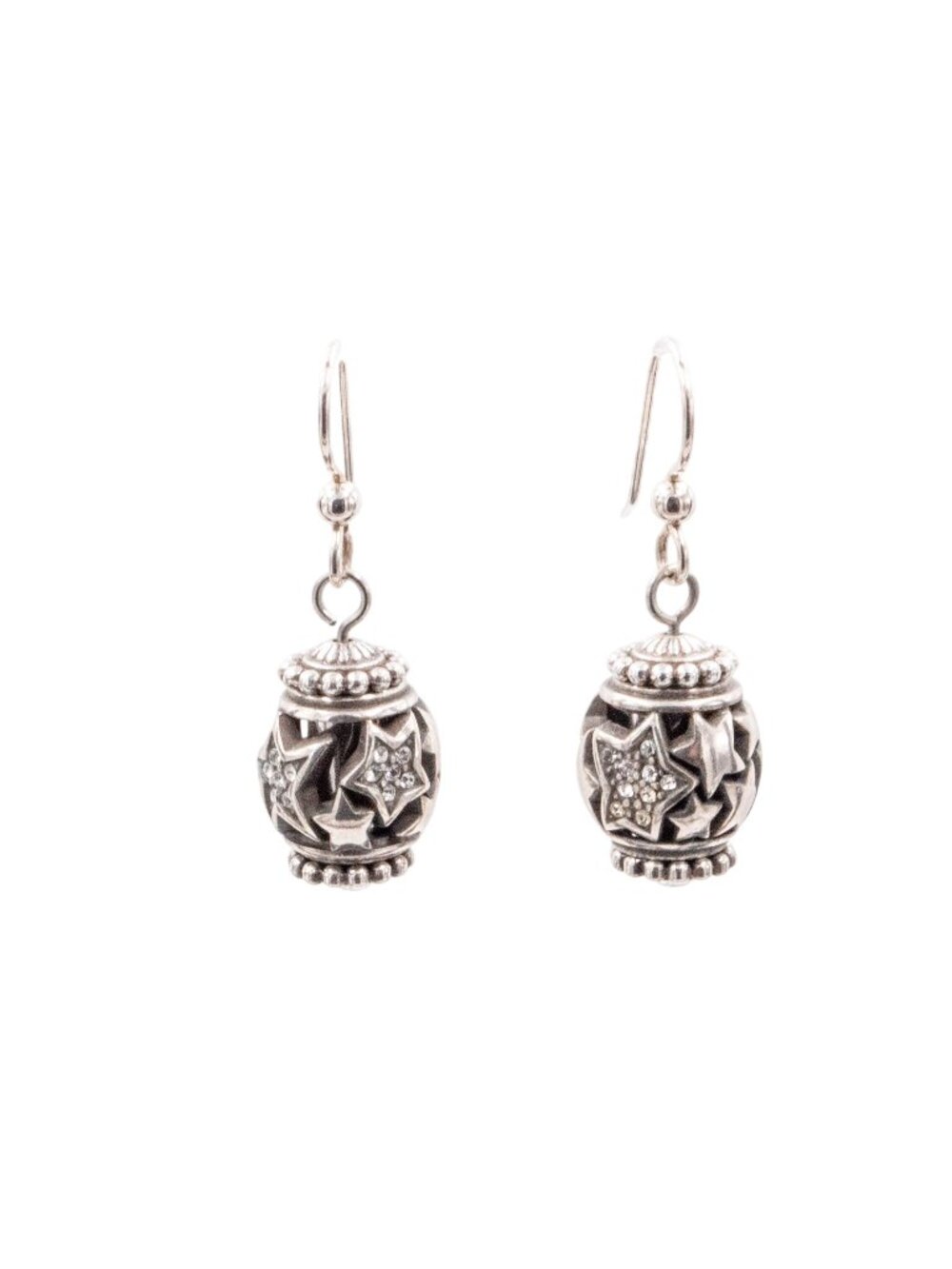 Brighton 1.5 Inch Shimmering Star French Wire Earrings Crystal Accents